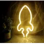 Настінний неоновий світильник нічник Ракета жовта Angel