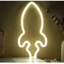 Настінний неоновий світильник нічник Ракета жовта Angel