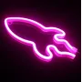 Настінний неоновий світильник нічник Ракета рожева Angel