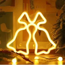 Настінний неоновий світильник нічник Дзвіночки дзвоники жовті Angel