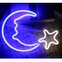 Настінна неонова вивіска світильник нічник Місяць з Зіркою 39*28 см Angel
