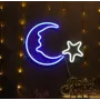 Настінна неонова вивіска світильник нічник Місяць з Зіркою 39*28 см Angel