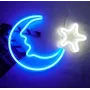 Настінна неонова вивіска світильник нічник Місяць з Зіркою 39*28 см Angel