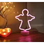 Неоновий нічник світильник Янголятко рожеве Angel