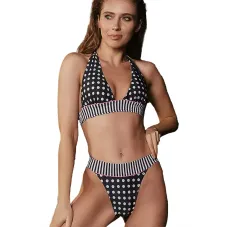 Раздельный купальник с плавками слипы KR25-E28 Totalfit XS Черно-белый (06399988)