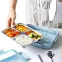 Ланч-бокс Maxtop MP-2302-A для подогрева еды с помощью горячей воды 24х17х3.5см Blue