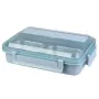 Ланч-бокс Maxtop MP-2302-A для подогрева еды с помощью горячей воды 24х17х3.5см Blue