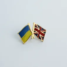 Значок Dobroznak Прапори України Британії 25х17 мм (6100)