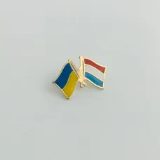 Значок Прапори Україна Люксембург 26х17 мм (6354)
