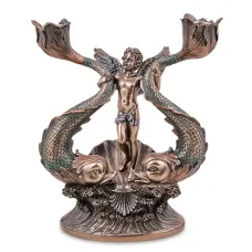 Свічник-фігурка Veronese Ангелок Cherub 23.5 см Коричневий (AL229083)