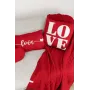 Наволочка в'язана Прованс LOVE 45х45 см Білий/червоний (7840)