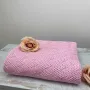 Плед в'язаний Прованс Дино зигзаг 130х170 см Рожевий (1284)