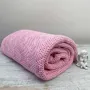 Плед в'язаний Прованс Дино зигзаг 130х170 см Рожевий (1284)
