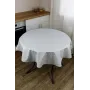 Скатерть пятноустойчивая круглая Айс Вензель Прованс 180 см Серый (8080)