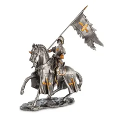 Настільна міні фігурка Воїн на коні 9.5 см Veronese Сріблястий AL229099 Настільна міні фігурка Воїн на коні 9.5 см Veronese Сріблястий AL229099