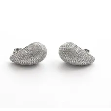 Серьги боттега капли Maxi Silver 9437 2.2х1.4 см Серебристый