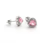Сережки серце Maxi Silver 9436 1 см Сріблясто-рожевий
