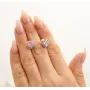 Сережки серце Maxi Silver 9436 1 см Сріблясто-рожевий