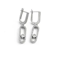 Сережки Messika Maxi Silver 9432 2х3.5 см Сріблястий