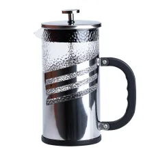 Френч-прес чайник скляний TS Kitchen Haus Roland 1 літр з фільтром фактурний хром (HP33536)