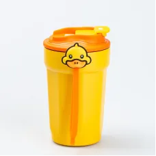 Термокружка Happy Life G. Duck 450 мл з кришкою на защіпці, жовта (HP28489)