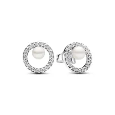 Серебряные серьги No Brand с культивированными пресноводными жемчужинами и паве 293154C01