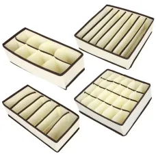 Набір з 4 органайзерів в шафу для зберігання ANbeauty Beige (AN0103412) Набір з 4 органайзерів в шафу для зберігання ANbeauty Beige (AN0103412)