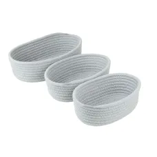 Набор из 3 плетеных корзин для хранения ANbeauty Gray (AN0103414)