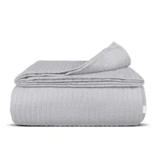 Плед-покривало косичка COSAS 200х220 см Smoky Knitted Braid Сірий Плед-покривало косичка COSAS 200х220 см Smoky Knitted Braid Сірий