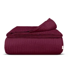 Плед-покривало косичка COSAS 200х220 см Ruby Knitted Braid Бордовий Плед-покривало косичка COSAS 200х220 см Ruby Knitted Braid Бордовий