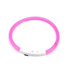 Світлодіодний LED нашийник No Brand L-18 Pink M
