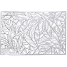 Килимки-плейсмати BonaDi листя 30х45 см Сріблястий 4 шт DP229879