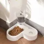 Кормушка для котов и собак RIAS Pet Love Bowl с поилкой White