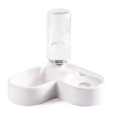 Годівниця для котів та собак RIAS Pet Love Bowl з напувалкою White