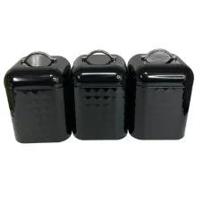 Набор металлических банок 3 предмета Maestro MR-1676-3-1S-Black Набор металлических банок 3 предмета Maestro MR-1676-3-1S-Black