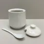 Сахарница керамическая с ложкой h-11 см Maestro MR-20002-09 White