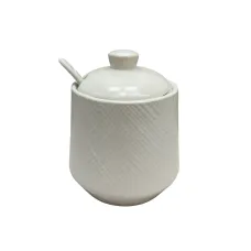 Сахарница керамическая с ложкой h-11 см Maestro MR-20002-09 White