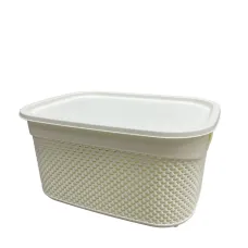 Кошик з кришкою 33х24х16,5 см 9 л Ucsan Plastik М-1164 білий