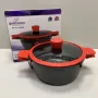 Кастрюля алюминиевая 26 см 5 л со стеклянной крышкой Bohmann BH-7353-26