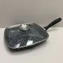 Сковорода-гриль алюминиевая со стеклянной крышкой 29х29х3,5 см A-PLUS 1498