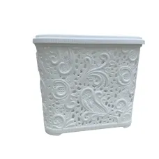 Корзинка пластиковая с крышкой Ажур 3,5 л 20,5х15,5х17,3 см Полимербыт ПБ-673/115-3,5