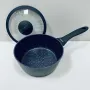 Ковш алюминиевый Ringel Zira RG-41006-20 со стеклянной крышкой 20 см 2,2 л Темно-синий (22413)