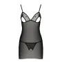 Сорочка с вырезами на груди и стринги Passion LOVELIA CHEMISE black L/XL