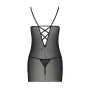 Сорочка с вырезами на груди и стринги Passion LOVELIA CHEMISE black L/XL