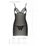 Сорочка с вырезами на груди и стринги Passion LOVELIA CHEMISE black L/XL
