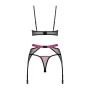 Комплект білизни з поясом для панчох Obsessive Novenes 3-pcs set XS/S (SX0616)