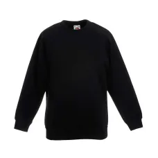 Реглан Fruit of the loom Classic raglan sweat Kids 116 см Чорний (62-039-0)