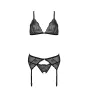 Комплект білизни з поясом Passion DELIENA SET black XXL/XXXL SO8423