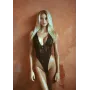 Боді Leg Avenue Floral lace thong teddy One Size Black SO7902