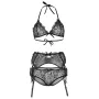 Комплект білизни з поясом Leg Avenue Bra top panty & garterbelt M Black SO8004